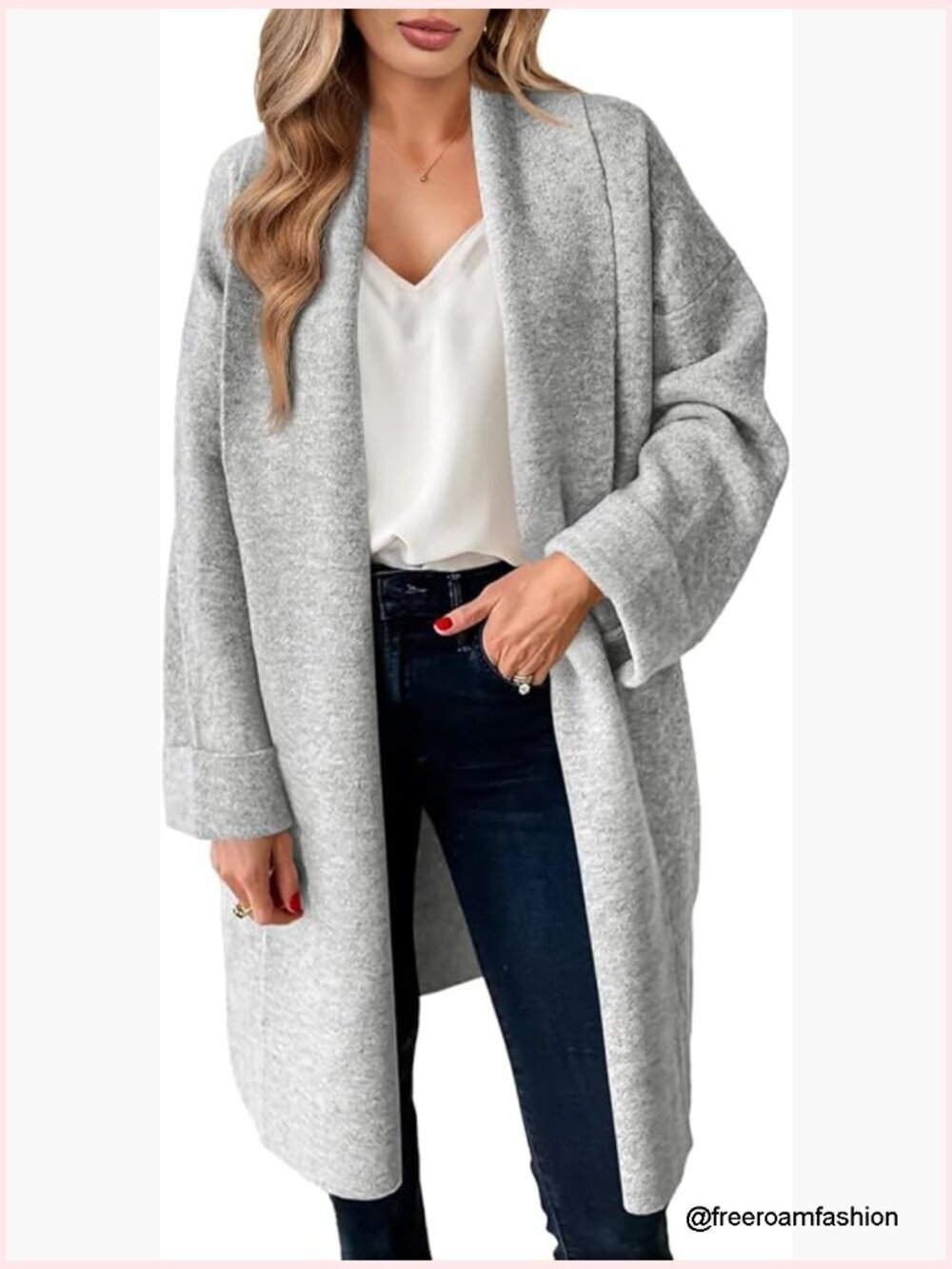 Chunky Knit Open Front Long Cardigan Coatigan Oversized Slouchy Sweater with